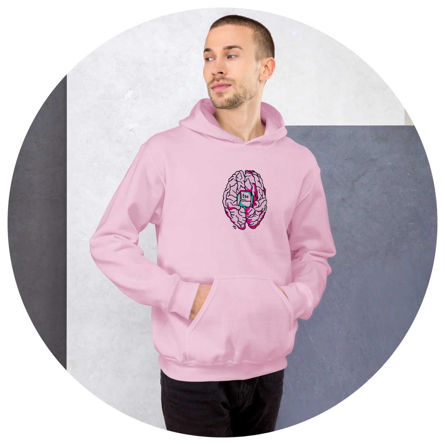 Pink Unisex Hoodie, Mindfulness Design