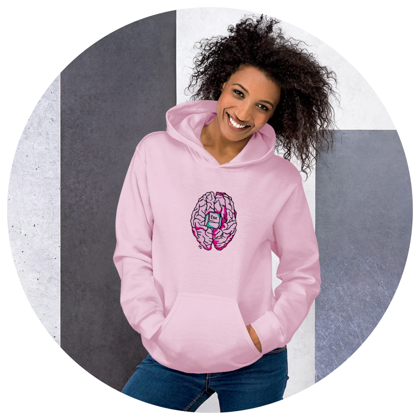 Pink Unisex Hoodie, Mindfulness Design