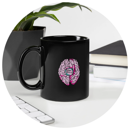 11oz Black Mindfulness Mug, Pink Design