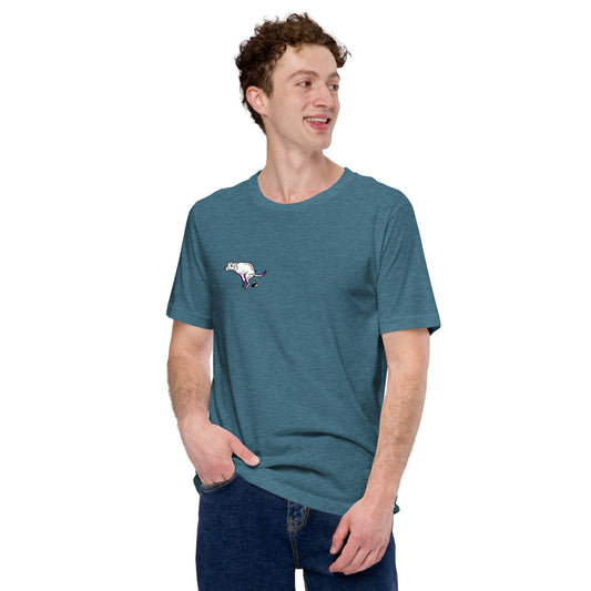 Camiseta azul  unisex, diseño doggy
