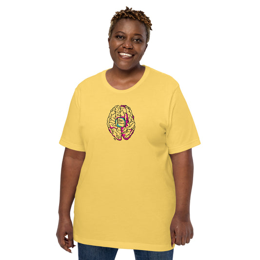 Camiseta amarilla unisex, diseño mindfulness